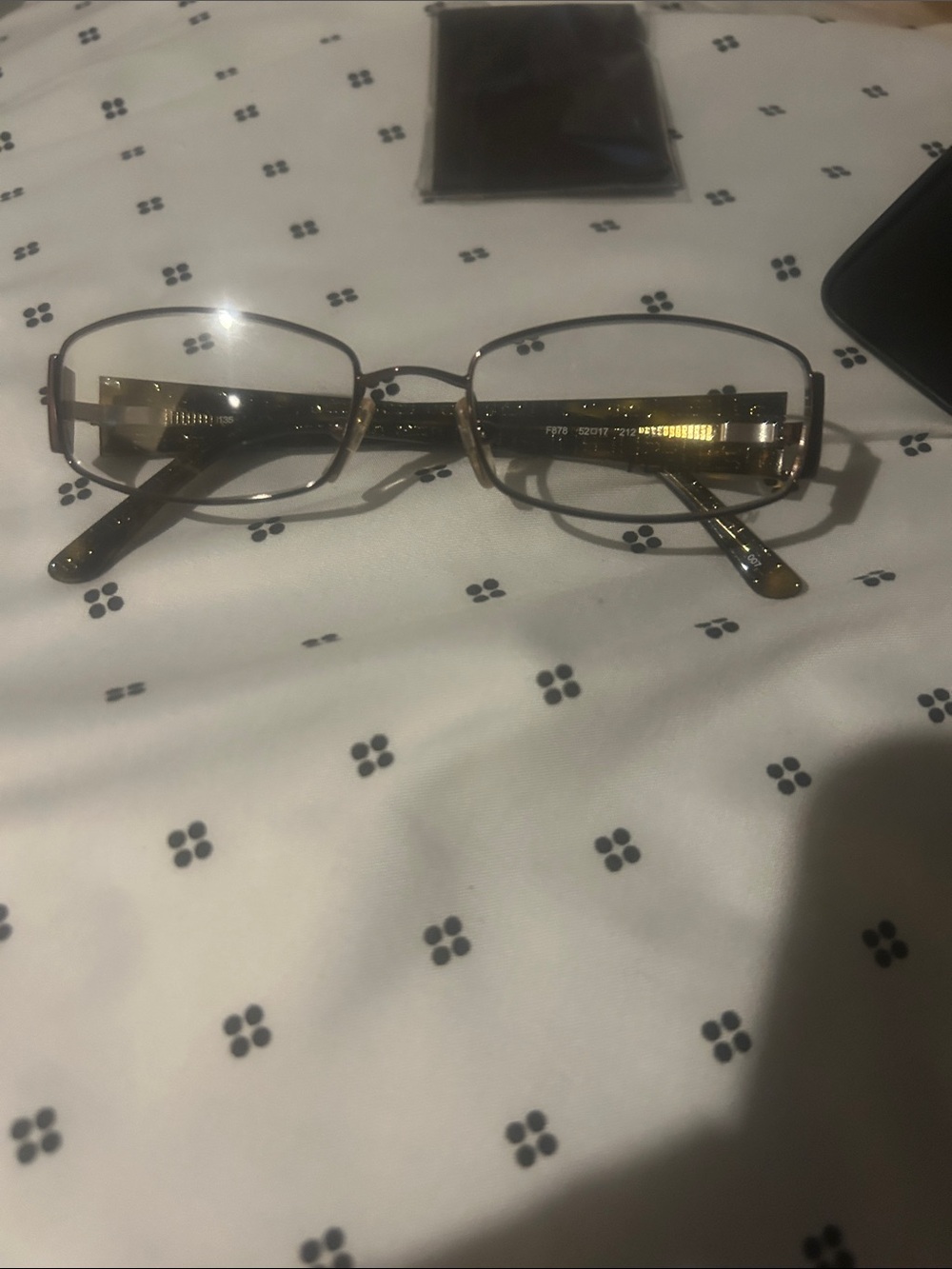 Fendi Casa Women's Rectangular Glasses - Gold and Brown